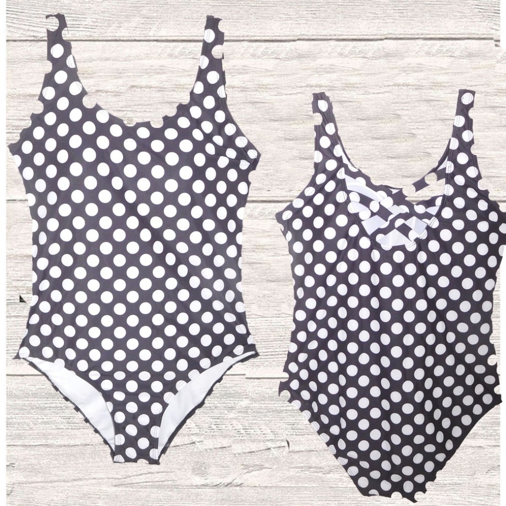 NWOT BLACK POLKA DOT ONE PIECE SWIMSUIT